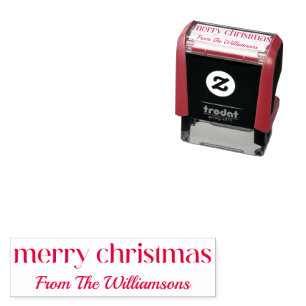 Persoonlijke Prettig Kerstmis Retro Typografie Naa Zelfinktende Stempel
