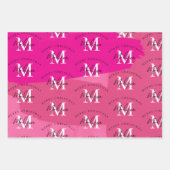 Persoonlijke Prettig Kerstmis Roze Verf Monogram Inpakpapier Vel (Voorkant)