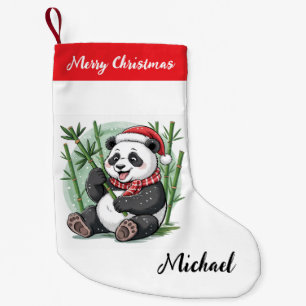 Persoonlijke Prettig Kerstmis Schattige Pandabeer Kleine Kerstsok