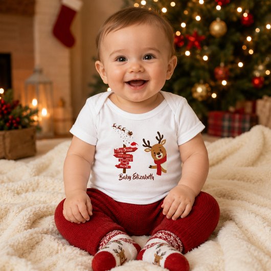Persoonlijke Prettig Kerstmis Schattige Rendier Romper