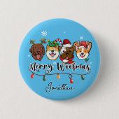 Persoonlijke Prettig Woefmas Knop Ronde Button 5,7 Cm (Voorkant)