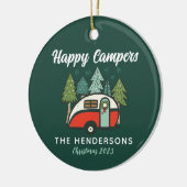 Persoonlijke Prettige Feestdagen Camper Keramisch Ornament (Links)