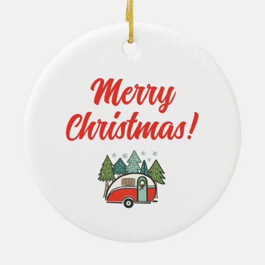 Persoonlijke Prettige Feestdagen Camper Keramisch Ornament (Achterkant)