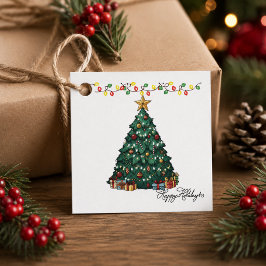 Persoonlijke Prettige Feestdagen Kerstboom Favor Bedankjes Labels