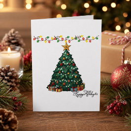 Persoonlijke prettige feestdagen Kerstboom Kaart