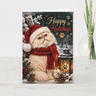 Persoonlijke Prettige Feestdagen Perzische Kat Ker Kaart
