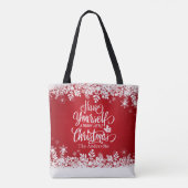 Persoonlijke prettige kerstCanvas tas (Achterkant)