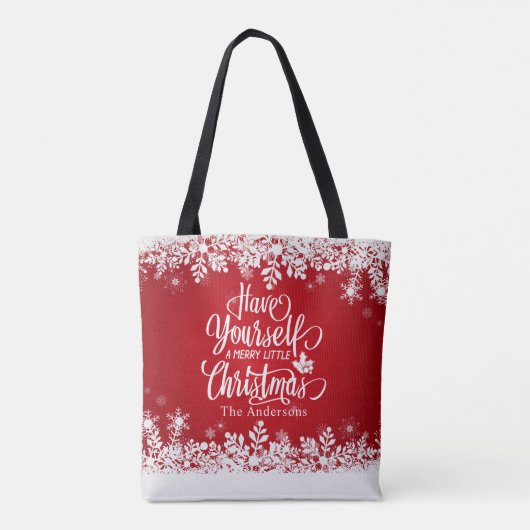 Persoonlijke prettige kerstCanvas tas (Achterkant)