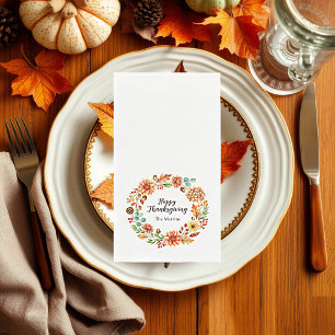 Persoonlijke "Prettige Thanksgiving" krans Servet