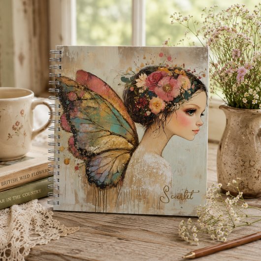 Persoonlijke Pretty Boho Vlinder Fee Pastel Notitieboek