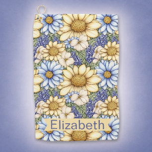 Persoonlijke Pretty Daisies en Lavendel Bloemen Golfhanddoek