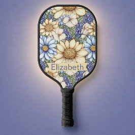 Persoonlijke Pretty Daisies en Lavendel Bloemen Pickleball Paddle