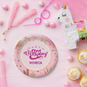Persoonlijke PRETTY Gefeliciteerd  Papieren Bordje (Feest)