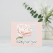 Persoonlijke Pretty Witte Roze Roos Bloem Briefkaart (Staand voorkant)