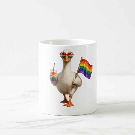 Persoonlijke Pride Gans | Aangepaste Tekst | LGBT  Koffiemok (Center)