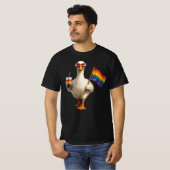 Persoonlijke Pride Gans | Aangepaste Tekst | LGBT T-shirt (Voorkant volledig)