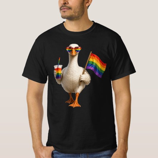 Persoonlijke Pride Gans | Aangepaste Tekst | LGBT T-shirt (Voorkant)