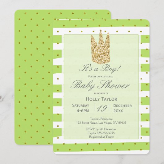 Persoonlijke Prince Baby shower uitnodiging (Voorkant / Achterkant)