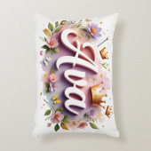 Persoonlijke Princess Bloom Naam Accent Kussen (Voorkant(Verticaal))