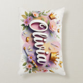 Persoonlijke Princess Bloom Naam Accent Kussen (Voorkant(Verticaal))