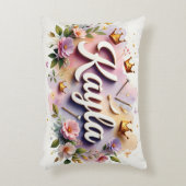 Persoonlijke Princess Bloom Naam Accent Kussen (Voorkant(Verticaal))