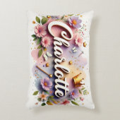 Persoonlijke Princess Bloom Naam Accent Kussen (Voorkant(Verticaal))