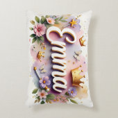 Persoonlijke Princess Bloom Naam  Accent Kussen (Voorkant(Verticaal))