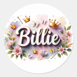 Persoonlijke Princess Bloom Naamstickers  Ronde Sticker