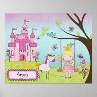 Persoonlijke Princess Castle Art Poster