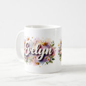 Persoonlijke Princess Floral Mok – Met Naam (Voorkant links)