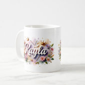 Persoonlijke Princess Floral Mok – Met Naam (Voorkant links)