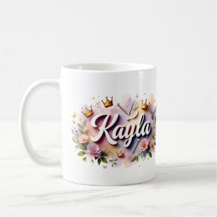 Persoonlijke Princess Floral Mok – Met Naam