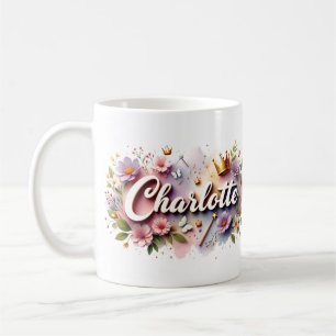 Persoonlijke Princess Floral Mok – Met Naam