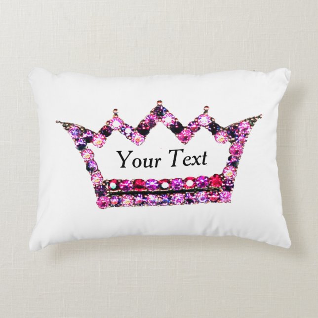 Persoonlijke "Princess Tiara" Accent Pillow Accent Kussen (Voorkant)