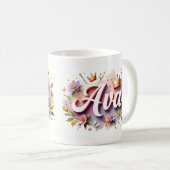 Persoonlijke Princesse Bloemen Mok – Met Naam (Voorkant rechts)