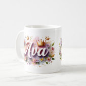 Persoonlijke Princesse Bloemen Mok – Met Naam (Voorkant links)