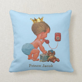 Persoonlijke prins op telefoon met Teddy Bear Blue Kussen