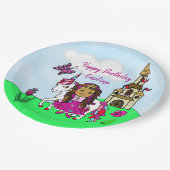 Persoonlijke prinses en Unicorn Birthday Party Papieren Bordje (Gekanteld)