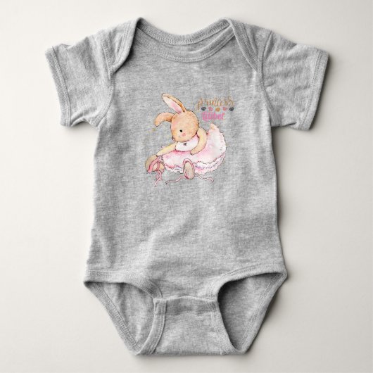 Persoonlijke Prinses Lilibet Ballerina Konijn Romper (Voorkant)