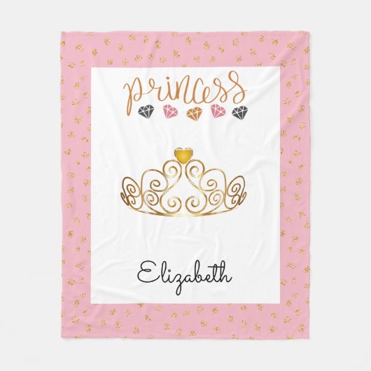 Persoonlijke prinses Tiara Fleece Deken (Voorkant)