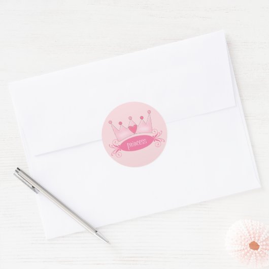 Persoonlijke prinses Tiara Stickers (Envelop)