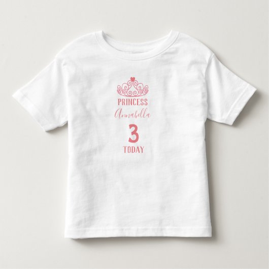 Persoonlijke Prinses Verjaardag Kinder Shirts (Voorkant)