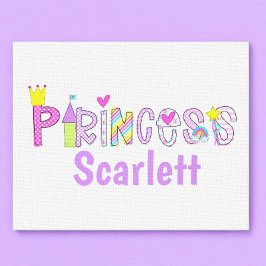 Persoonlijke prinsessen alfabet kroon kasteel tove canvas afdruk