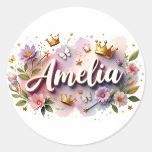 Persoonlijke Prinsessen Bloem Naam Stickers 