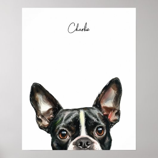 Persoonlijke Print van Boston Terrier Hond (Voorkant)