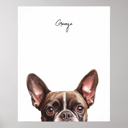 Persoonlijke Print van Boston Terrier Hond (Voorkant)
