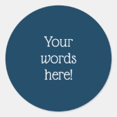 Persoonlijke Prussian Blue Klassieke Ronde Sticker (Voorkant)