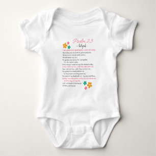 Persoonlijke Psalm 23-NIV Bijbeltekst Bloemen Romper
