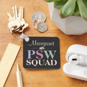 Persoonlijke PSW Squad Bloem Naam Sleutelhanger