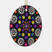 Persoonlijke Psychedelic Dot Mandala Kerstmis Keramisch Ornament (Rechts)